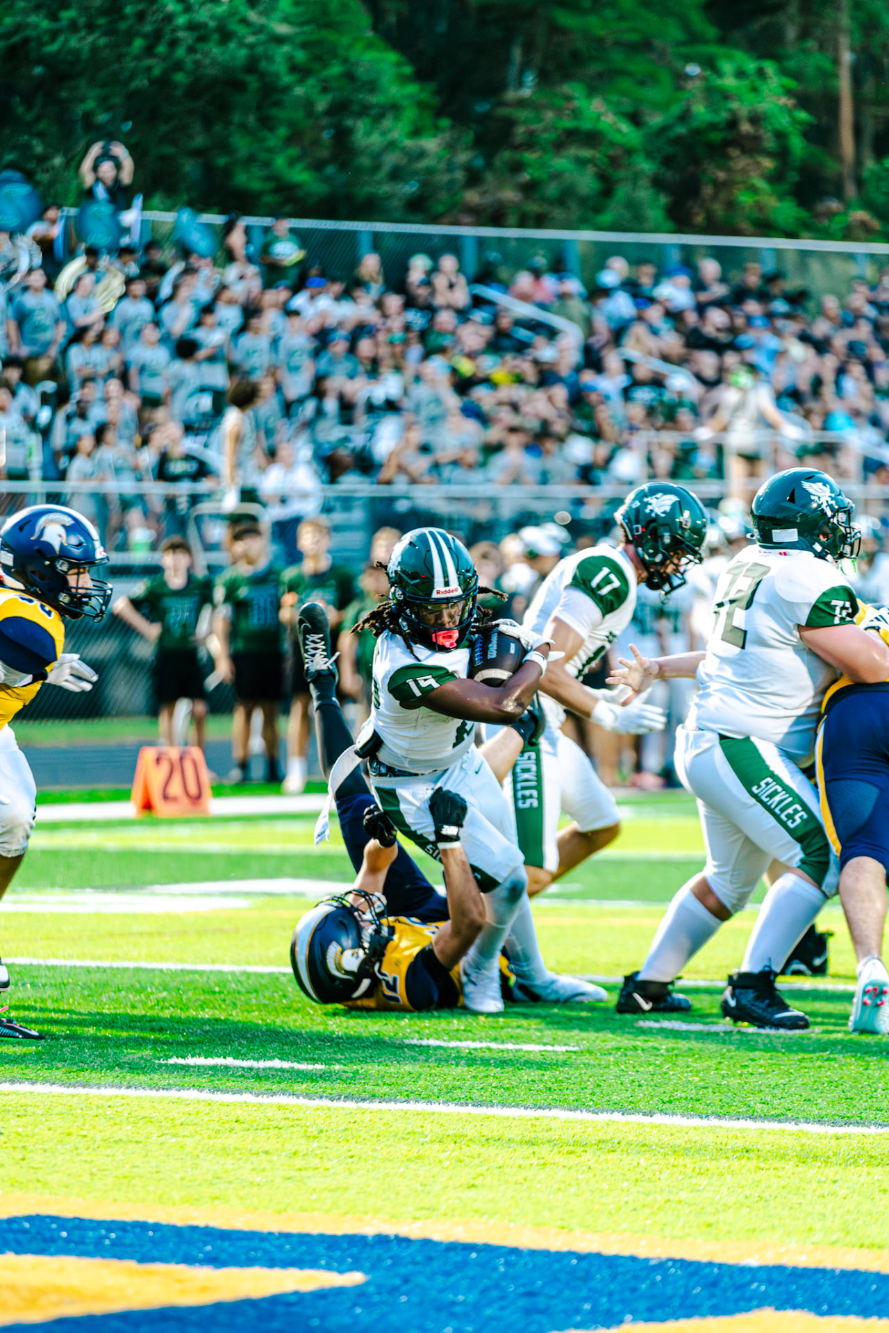 Sickles runner slipping a tackle near the end zone